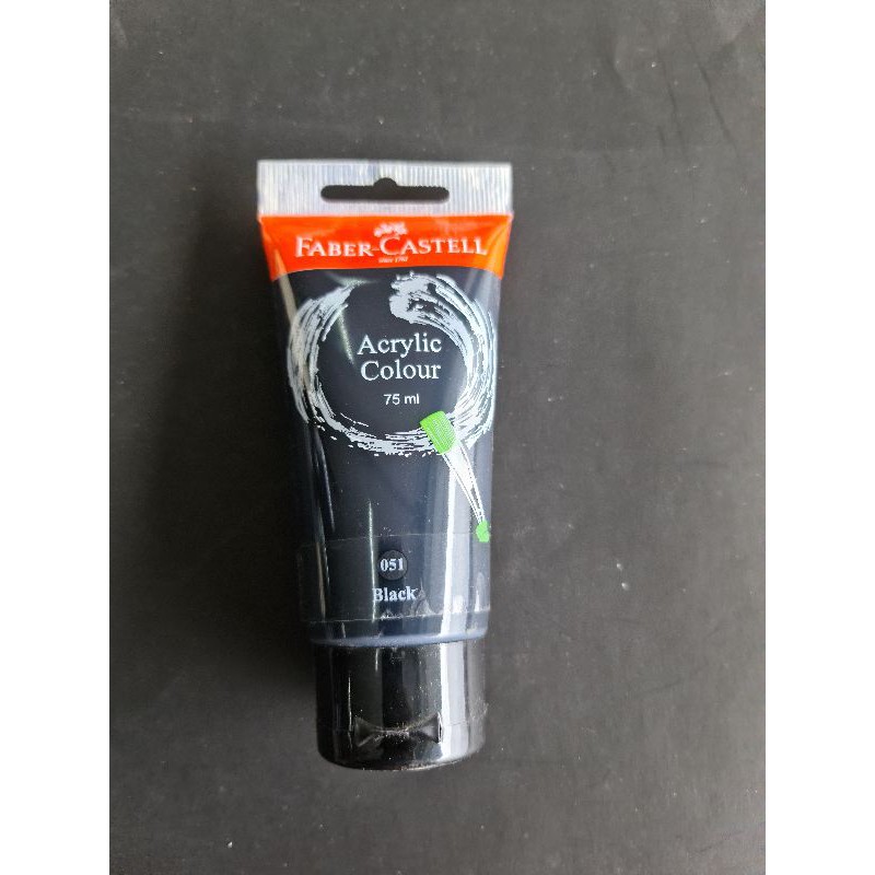 

cat acrylic faber castell volour warna black hitam 75 ml