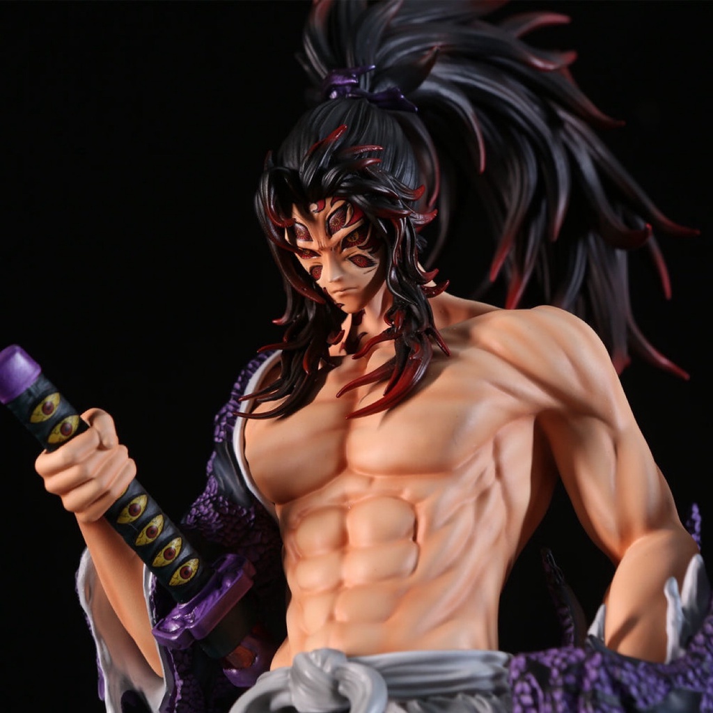 Mainan Action Figure Anime Demon Slayer Kokushibou no Yaiba Tsugikuni Yoriichi Gyuutarou / Daki Ukuran 28cm