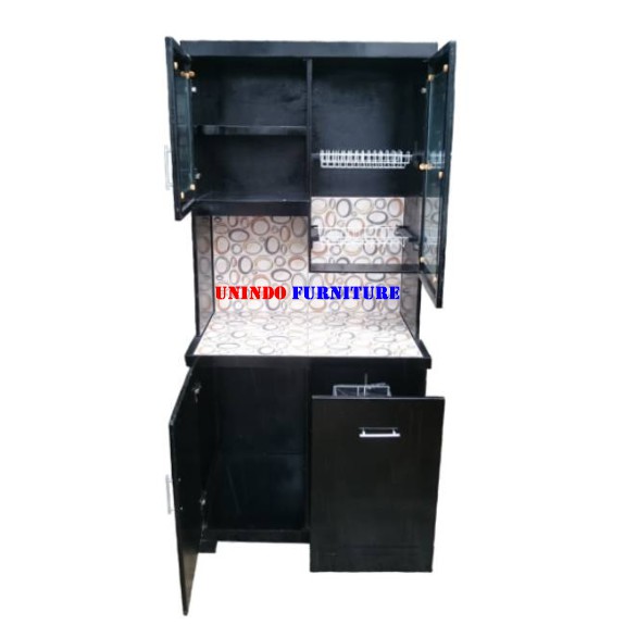 LEMARI DAPUR RAK PIRING KAYU KITCHEN SET 2 PINTU