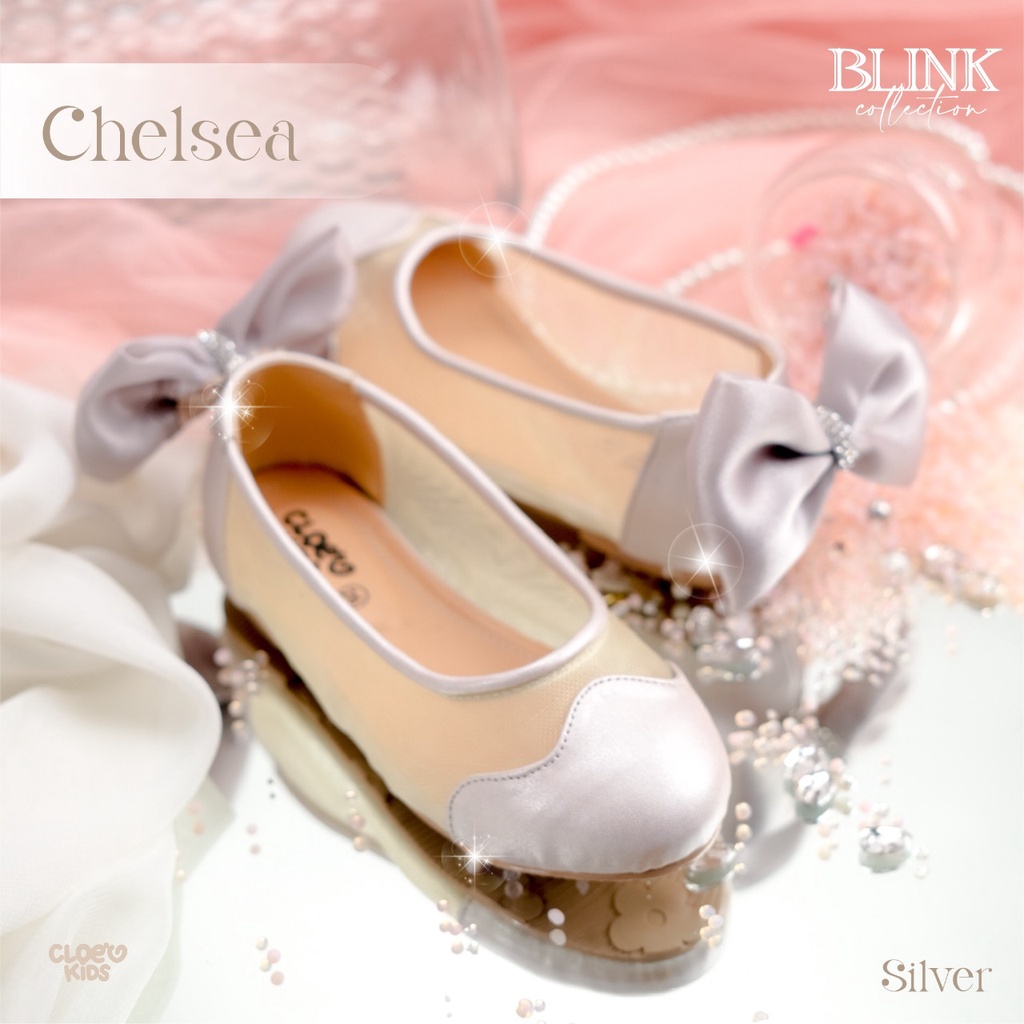 CLOEVKIDS - READY STOCK Chelsea Size 22-35 Flatshoes Sepatu Pesta Ballet Anak Perempuan Ballerina Korean Style Lucuu - Blink Series