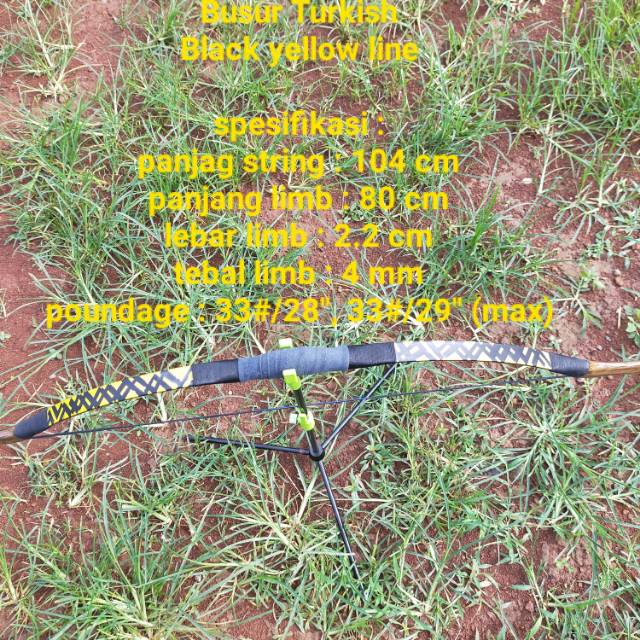 Blackbyellow line turkish bow
