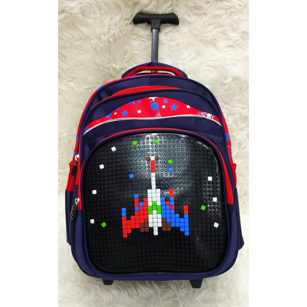 TasSekolahAnak TasBackpackAnak TasAnak TasAnakCowok TasAnakCewek IJ6GV3 "Tas Trolly Lego SD Hitam Me