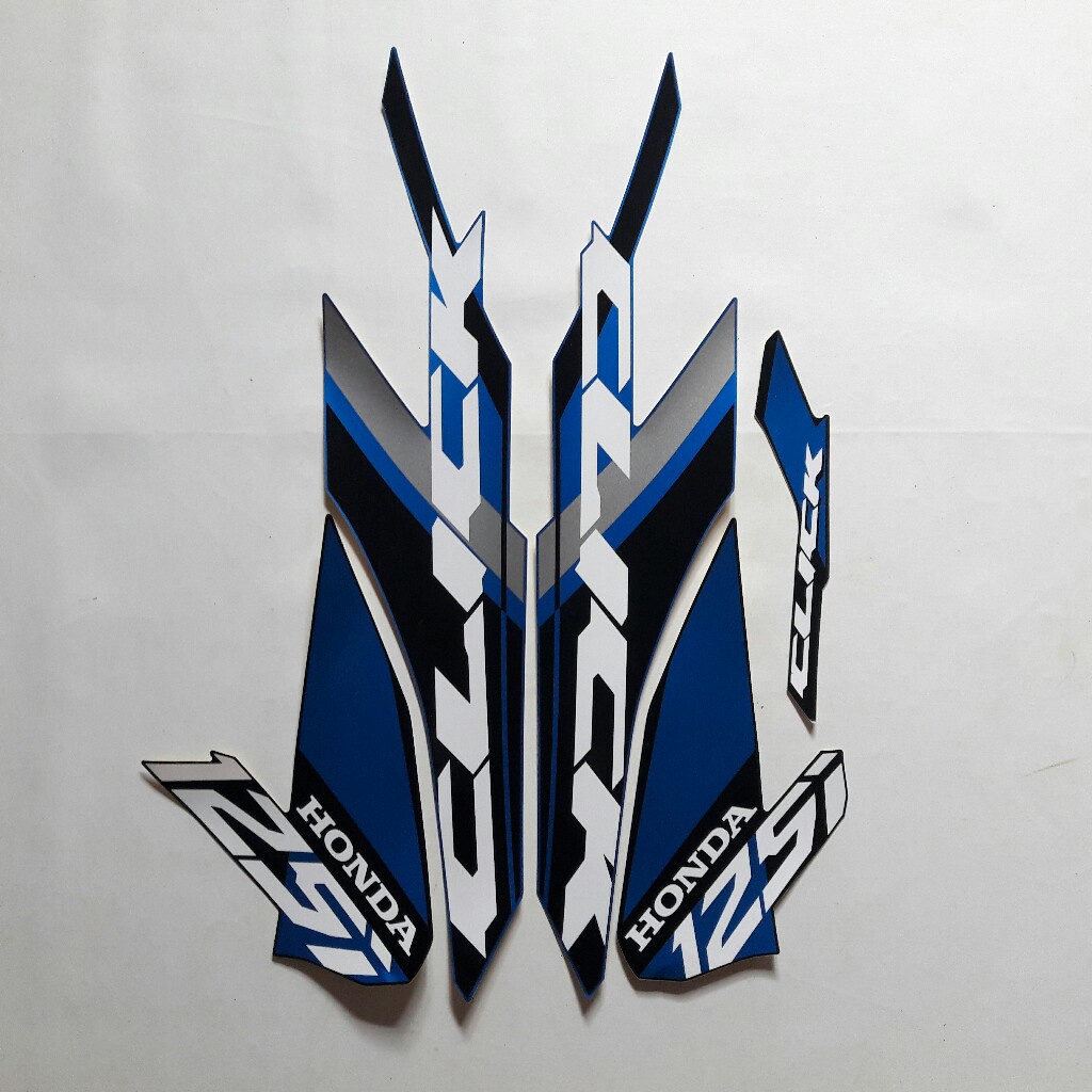 STRIPING STICKER LIS LES POLET BODY MOTOR VARIO TECHNO 125 FI 2019 THAILAND BIRU-HITAM