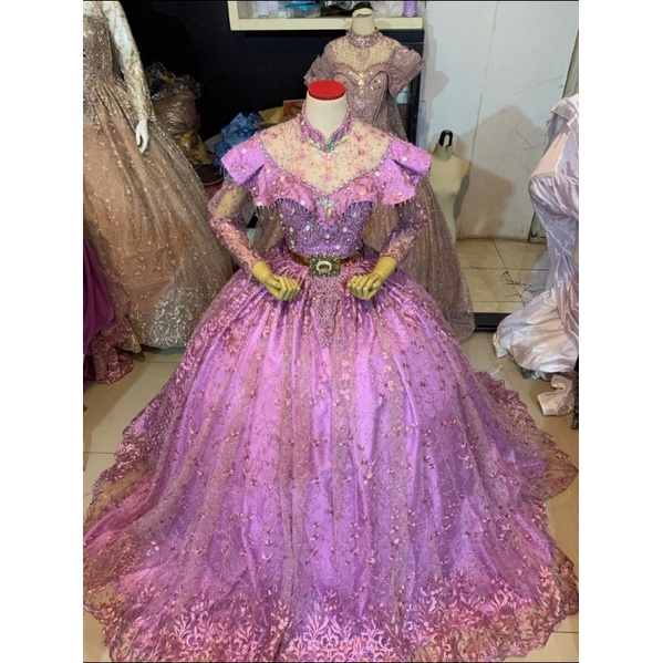 gaun berbie warna lilac