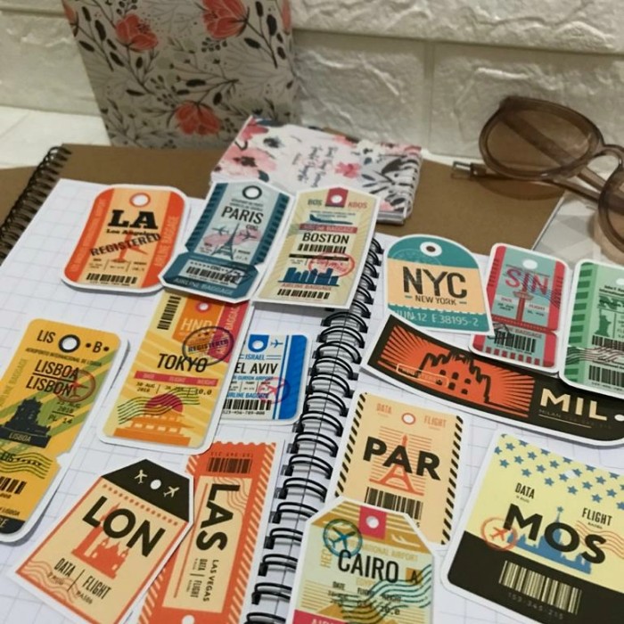 

Estudio 15pcs sticker pack stiker travel tag luggage