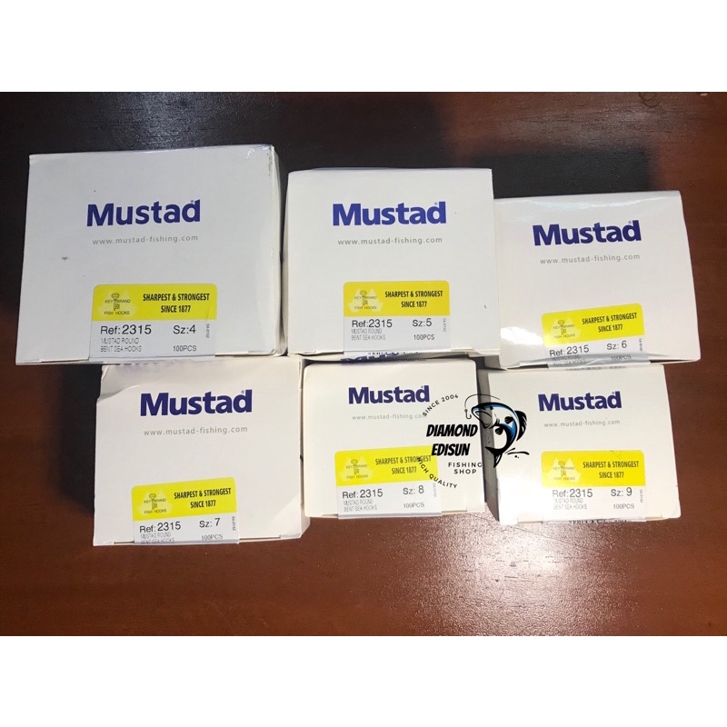 No. 4-9 Kail Pancing Mustad Original tdk berlobang Mata Kail Pancing 2315 Mustad