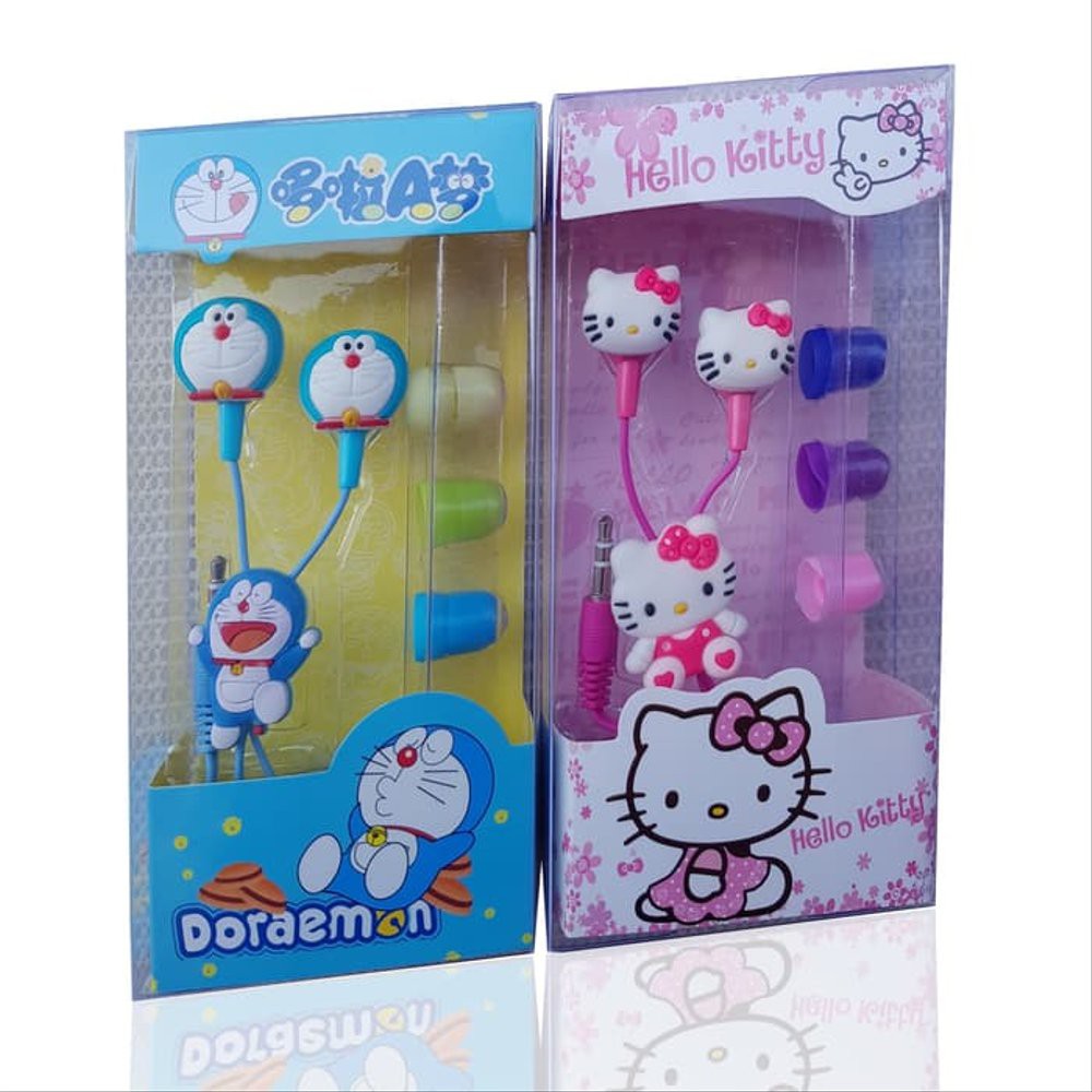 Handsfree Headset Earphone Karakter Doraemon / Hello Kitty