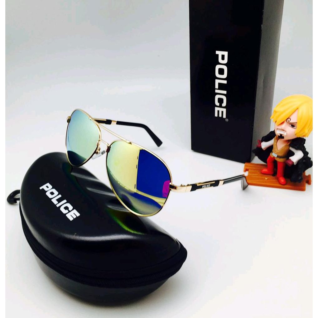 Promo Kacamata Fashion Pria Police Aviator 1382 Full Set 5 Color