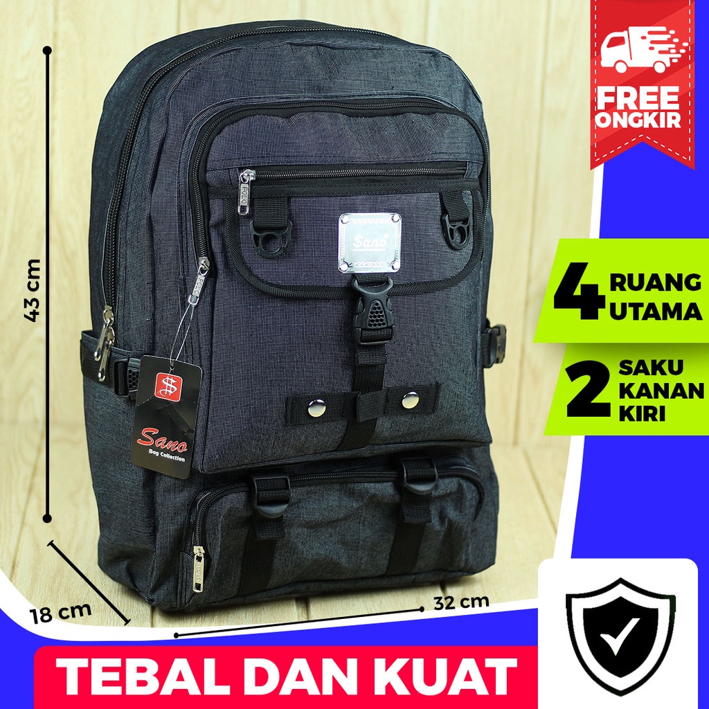 Backpack Outdoor Tebal Tas Sano  Ransel Sekolah Sma Smp Remaja Pria Keren