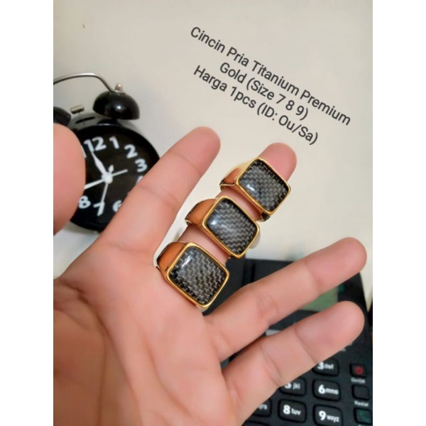 Cincin pria titanium premium gold