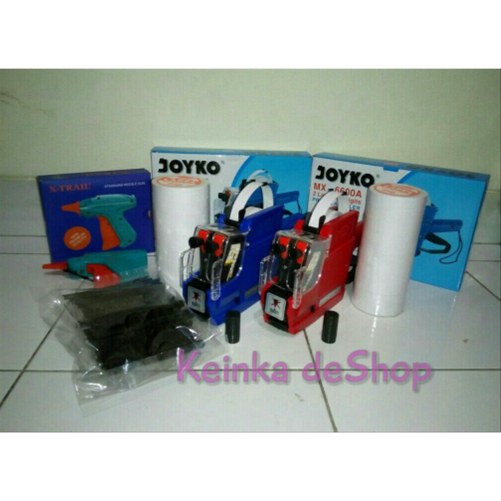 

PAKET Alat tembak harga bandrol+ isi TAG GUN & Price Labeller 2 baris HURUF & ANGKA untuk baju,