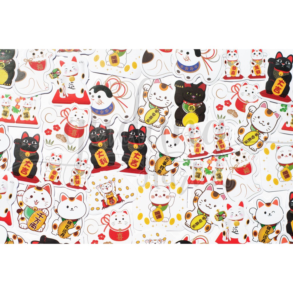 Stiker Lucky Cat Neko Lucu DIY Scrapbook Sticker GH 303450