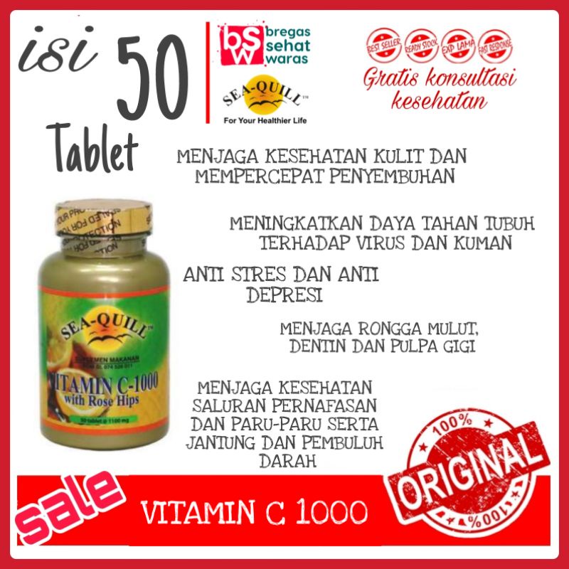 Jual Sea Quill Vitamin C 1000 Mg 50 Tablet Shopee Indonesia