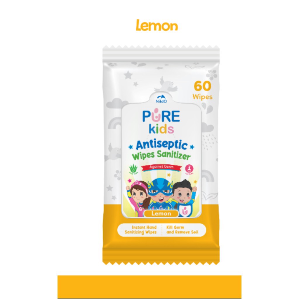 Pure Kids Antiseptic Wipes Sanitizer 60 s &amp; 20 s