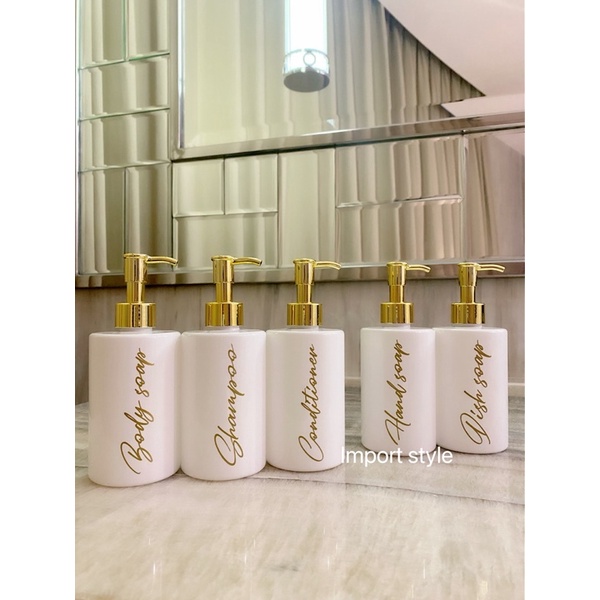 botol putih Exclusive 250ml . aesthetic bottle minimalist refill organizer tempat sabun cair pump estetik