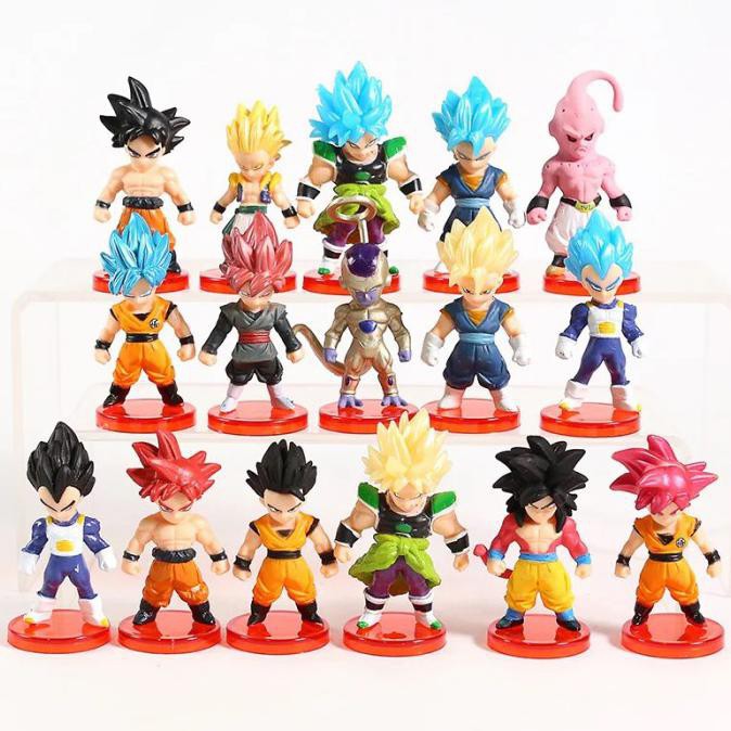 Action Figure Dragon Ball Super Chibi Set of 16 Son Goku Gohan Vegeta
