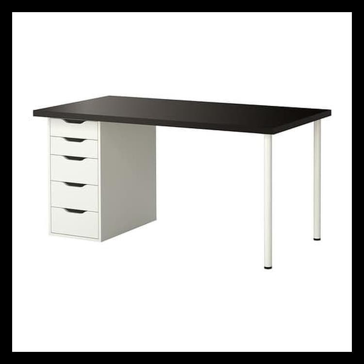 Murmer Ikea Linnmon+Alex Desk/Table/Meja Belajar Kerja + Laci 150X75X74 Cm - Putih Putih Promo