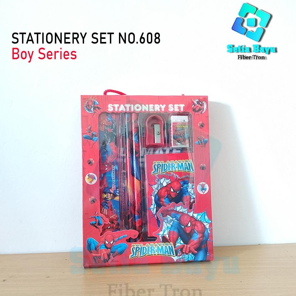 

(New Mall DRF 12Ju8Cc) Paket Alat Tulis Anak Stationery Set + Notes Set Stationery Karakter Boy Seri
