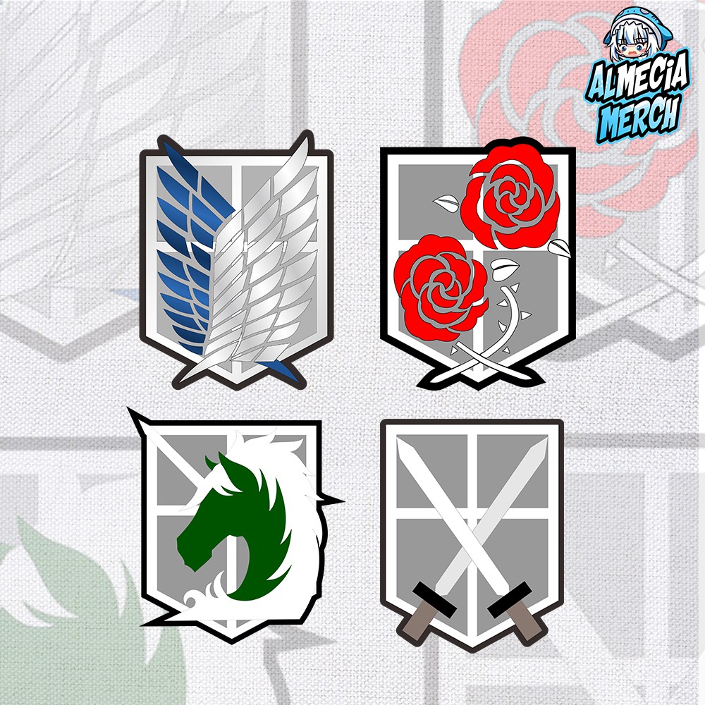 Gantungan Kunci Attack On Titan Logo Scouting Legion / Stationary Guard / Ganci Anime / Keychain