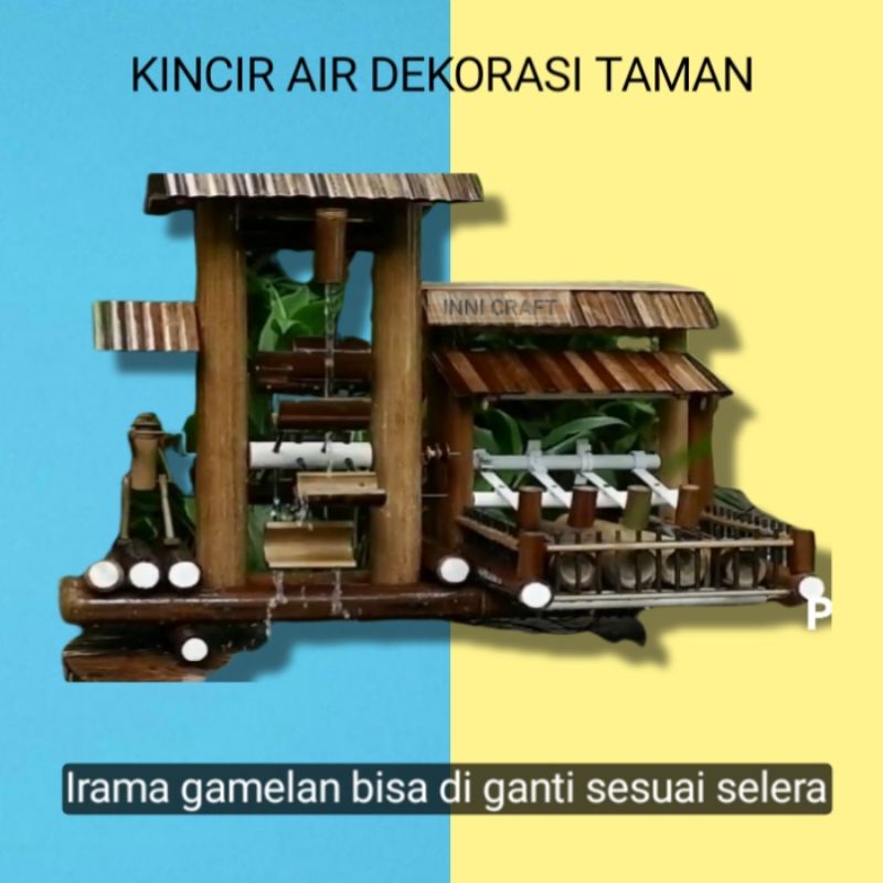 KINCIR AIR BAMBU HIASAN KOLAM IKAN TAMAN AIR MANCUR