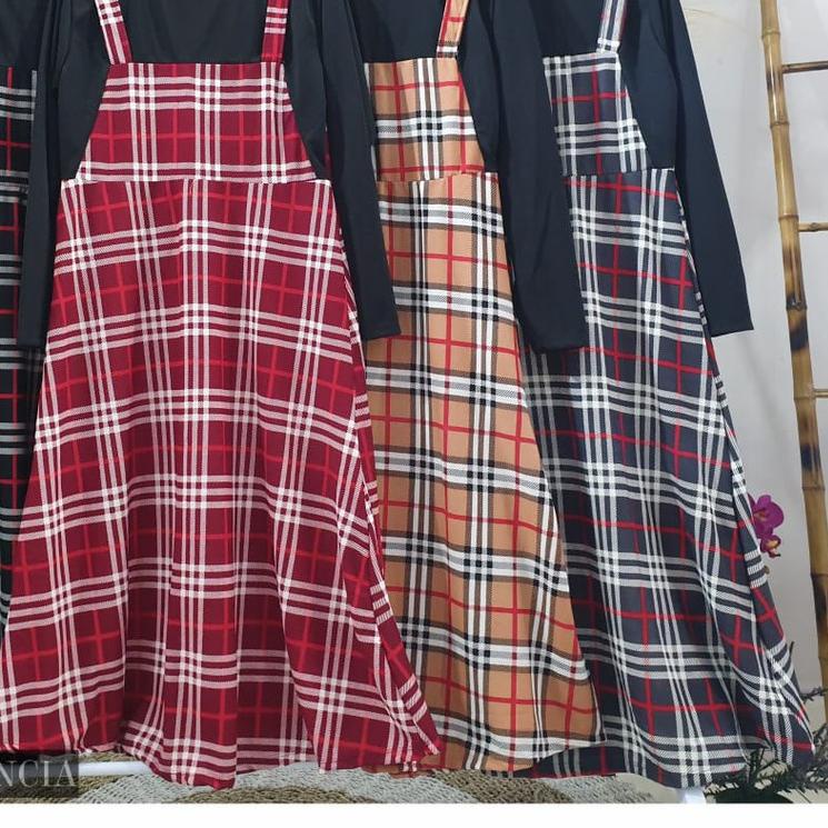 ✻ Westylis Gamis Anak Perempuan Model Overall Printing Kotak BB (6-13tahun ) Gamis Anak Cantik Terba