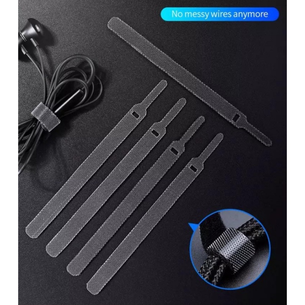 Velcro Tali Pengikat Kabel Organizer Nilon Klip Cable