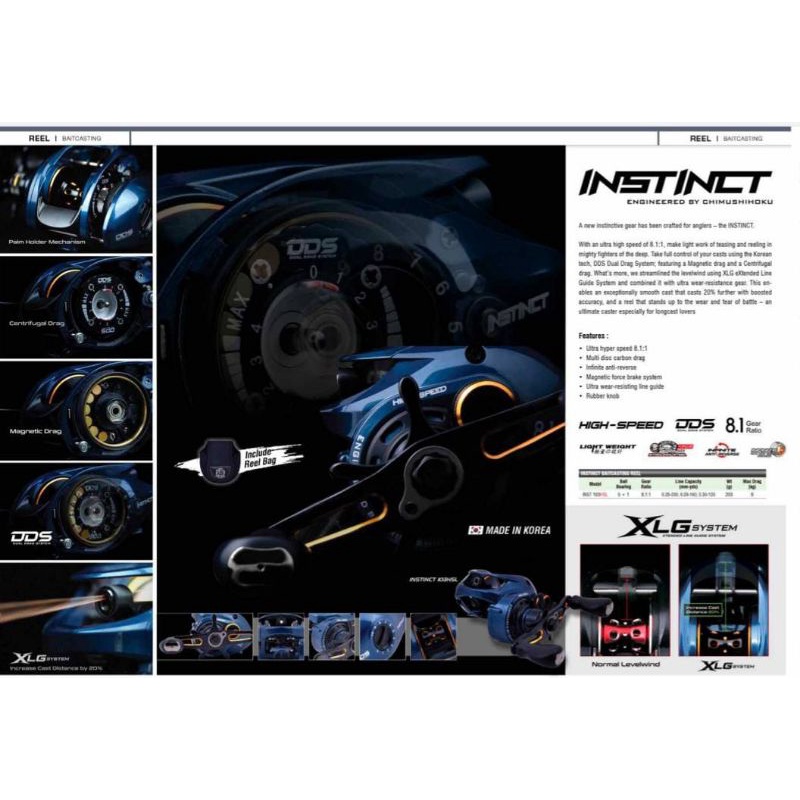 reel baitcasting seahawk bass instinct 103xHSL (W/POUCH)