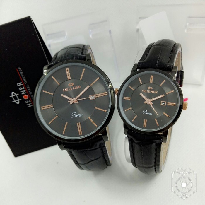 Sale Jam tangan Couple Hegner Original 403 Black Keren