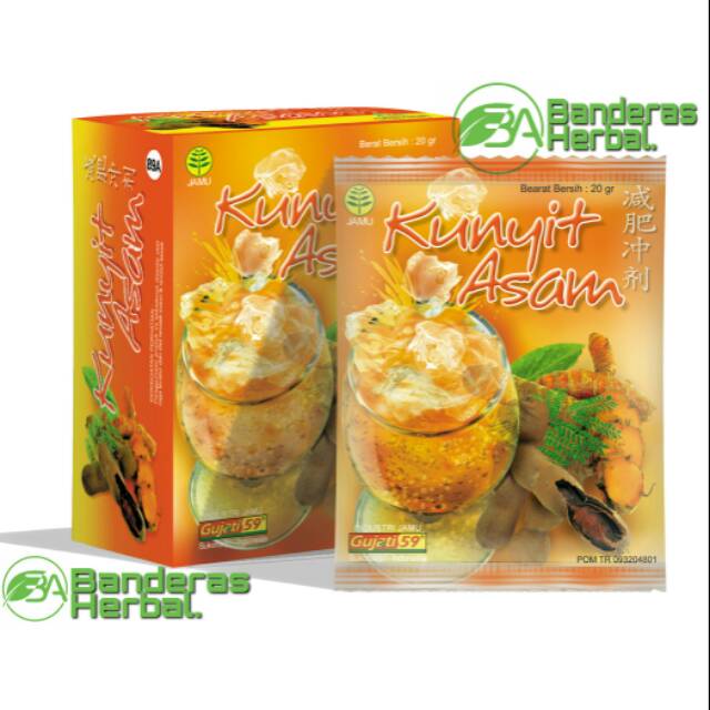 

Kunyit Asam Instant 1 box isi 5 banderas herbal