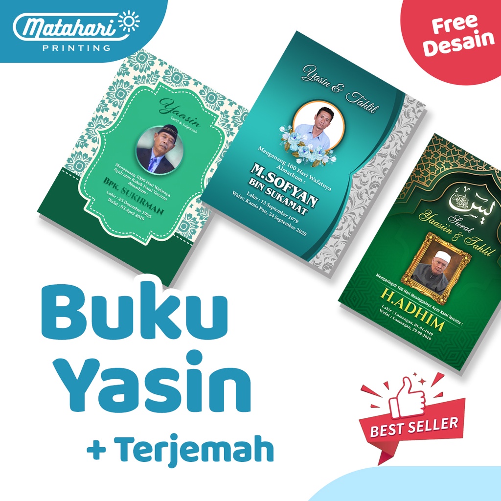 Cetak Buku Yasin dan Tahlil Hard Cover - Buku Yasin Custom Foto
