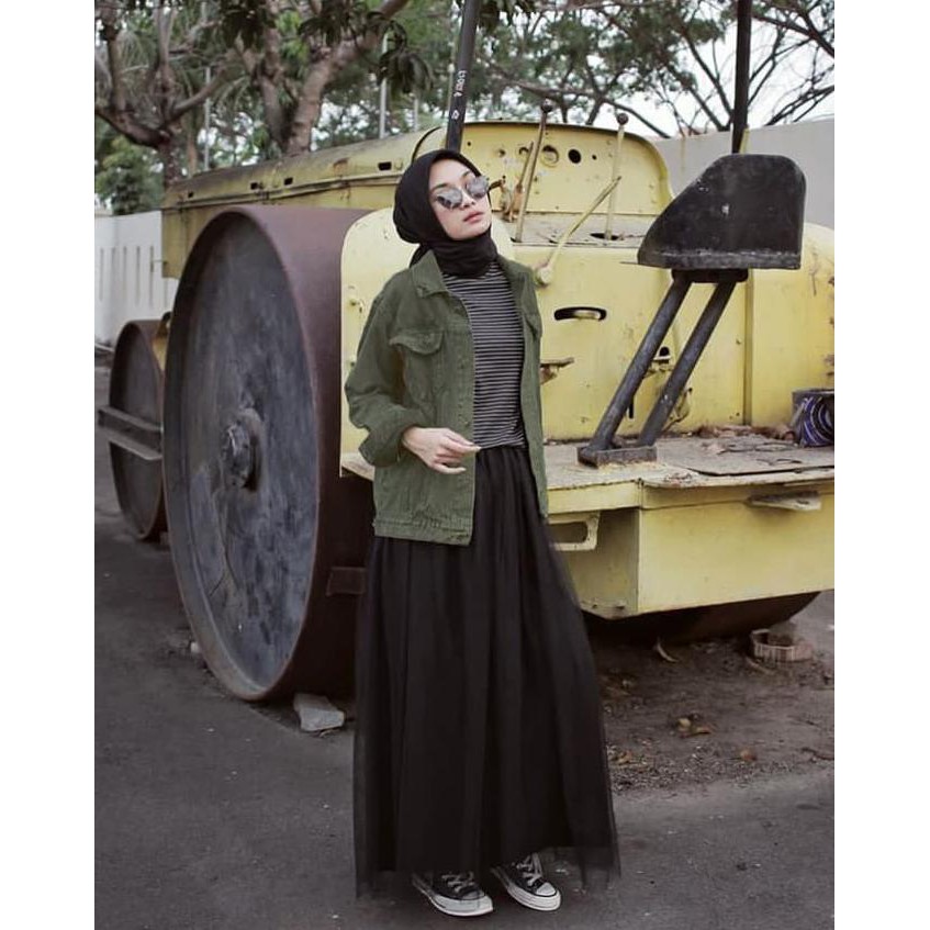 JACKET JEANS HIJAU ARMY DENIM ZARA JAKET TEBAL IMPORT - HIJAU TUA BEST QUALITY