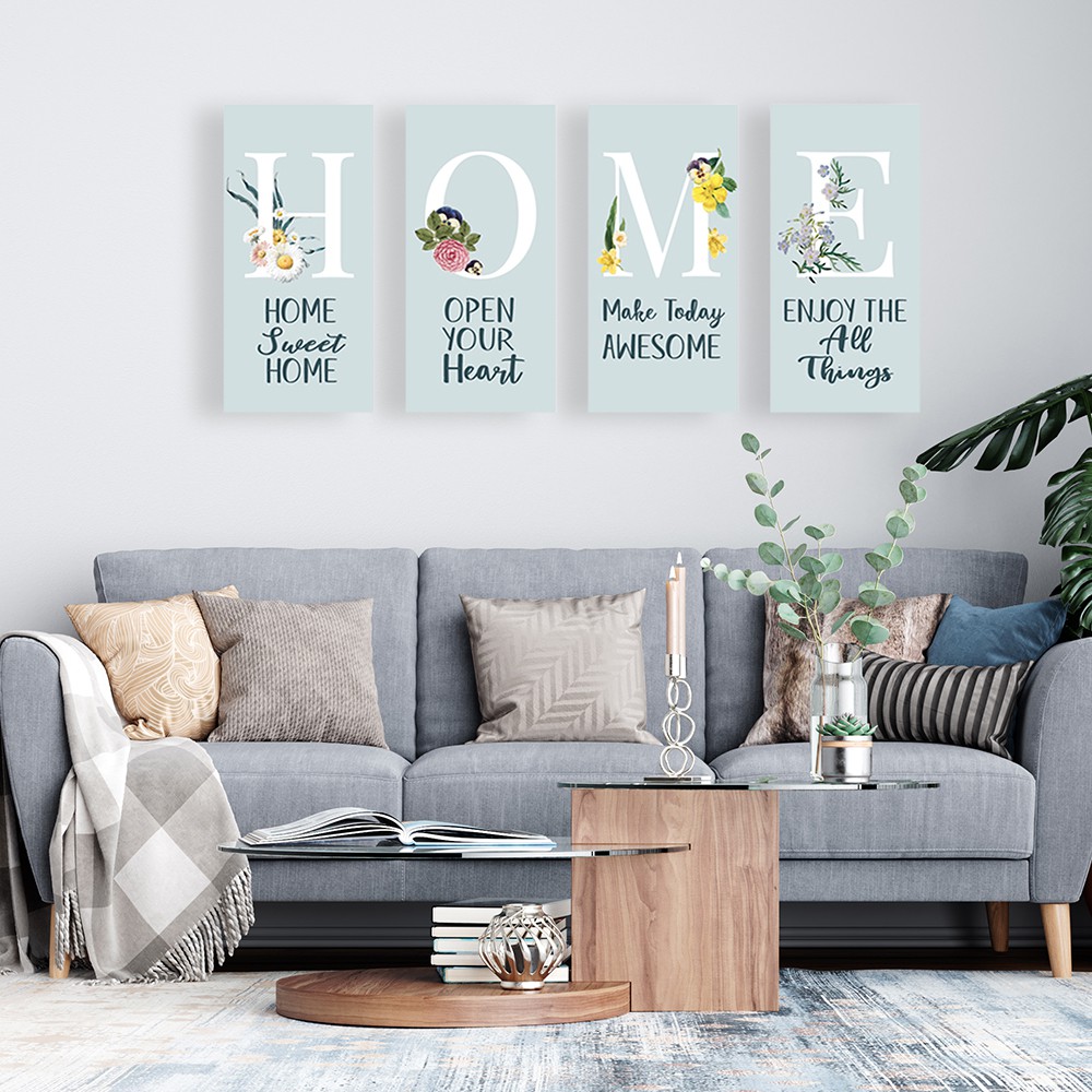 Hiasan Dinding Ruang Tamu Poster Aesthetic Dekorasi Dinding Rumah set 4 pc