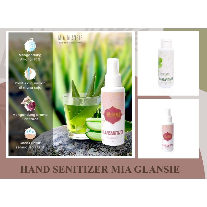 MIA GLANSIE HAND SENITIZER BPOM Handsanitizer Gel Spray Mia Glansie WANGI BACCARAT & ALOEVERA