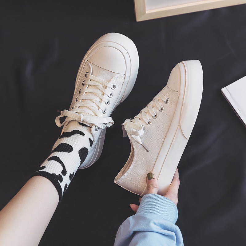 SW65 Sepatu Sneakers Kanvas Tali Wanita Import Korea