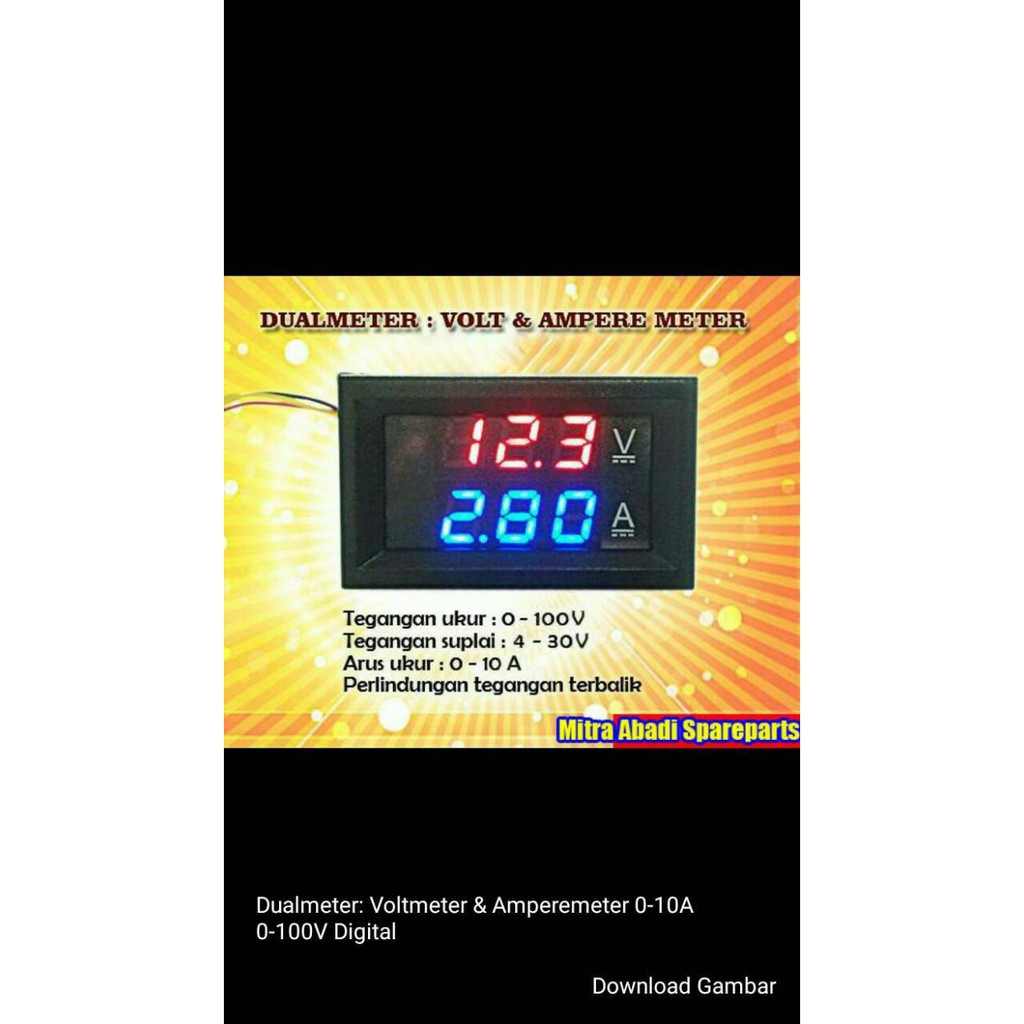 New volt meter voltmeter amperemeter ampere meter 100v 10a digital