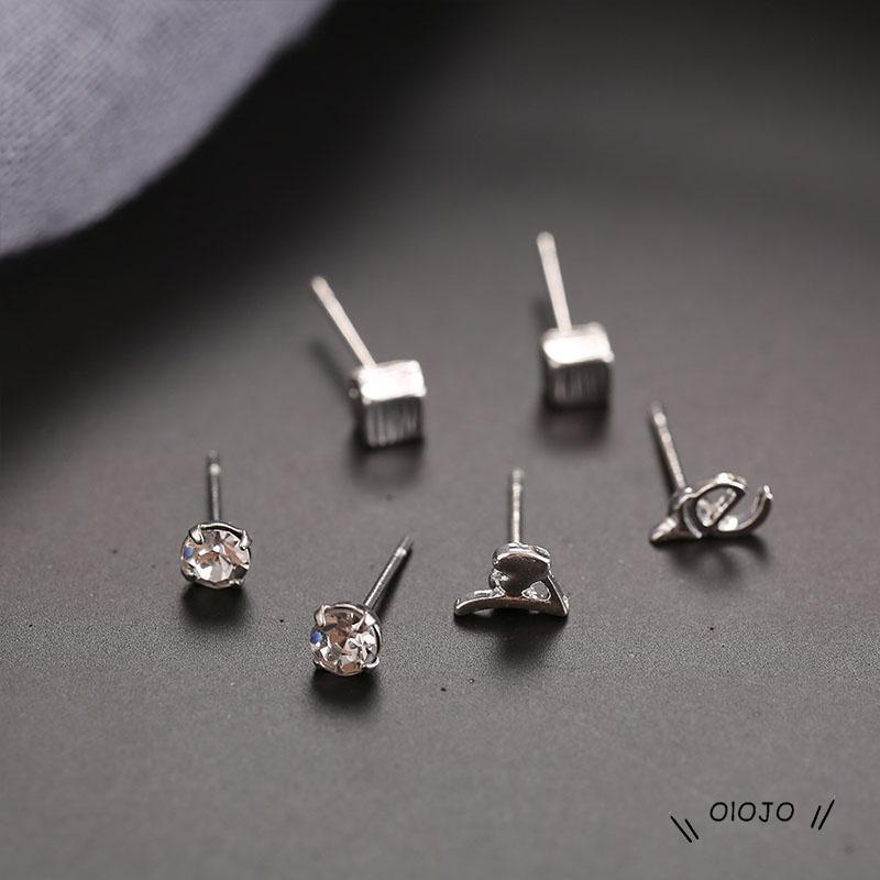 7 Pasang / Set Anting Tusuk Aneka Desain Gaya Simple Untuk Wanita