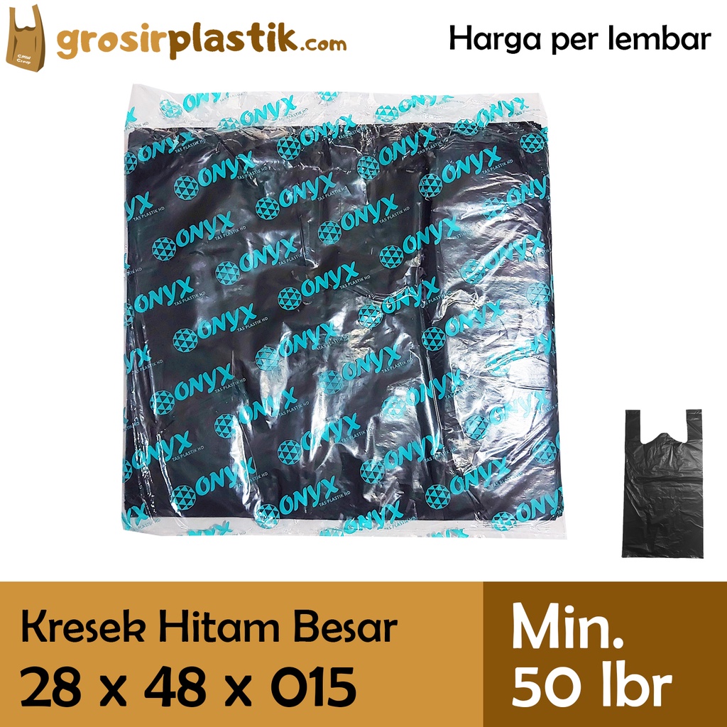[LBR] Grosir Plastik Kantong Kresek ONYX 28 x 48 x 015 Hitam Murah GL33 - Grosir Plastik