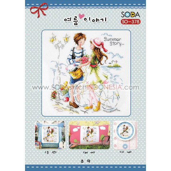 Paket DIY Craft Sulam Kristik Strimin Cross Stitch Sodastitch SO-378 My Summer Story Vintage Couple