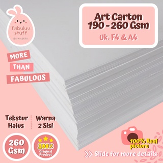 Karton Art Carton 190 210 230 260 GSM F4 A4 Kertas Art Paper