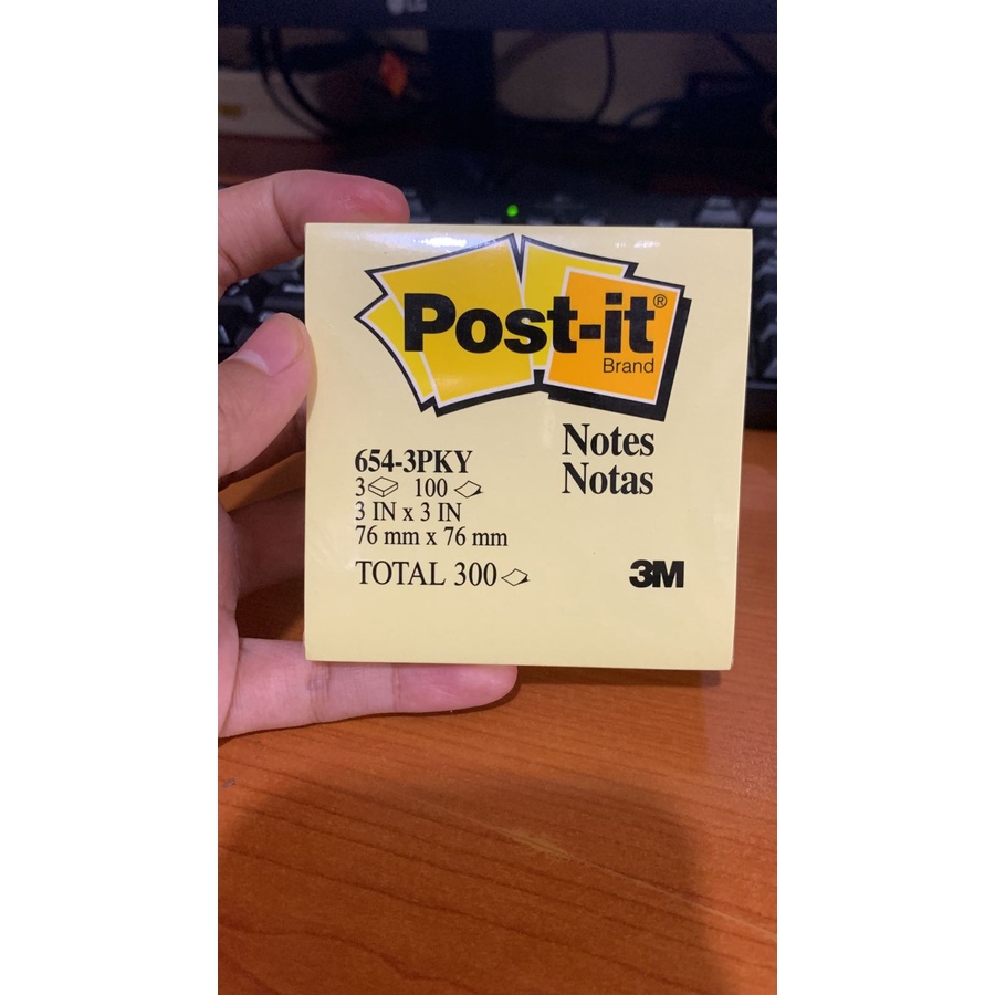 

post it 654 (sticky note) 3M 76mmX76mm 300 lembar