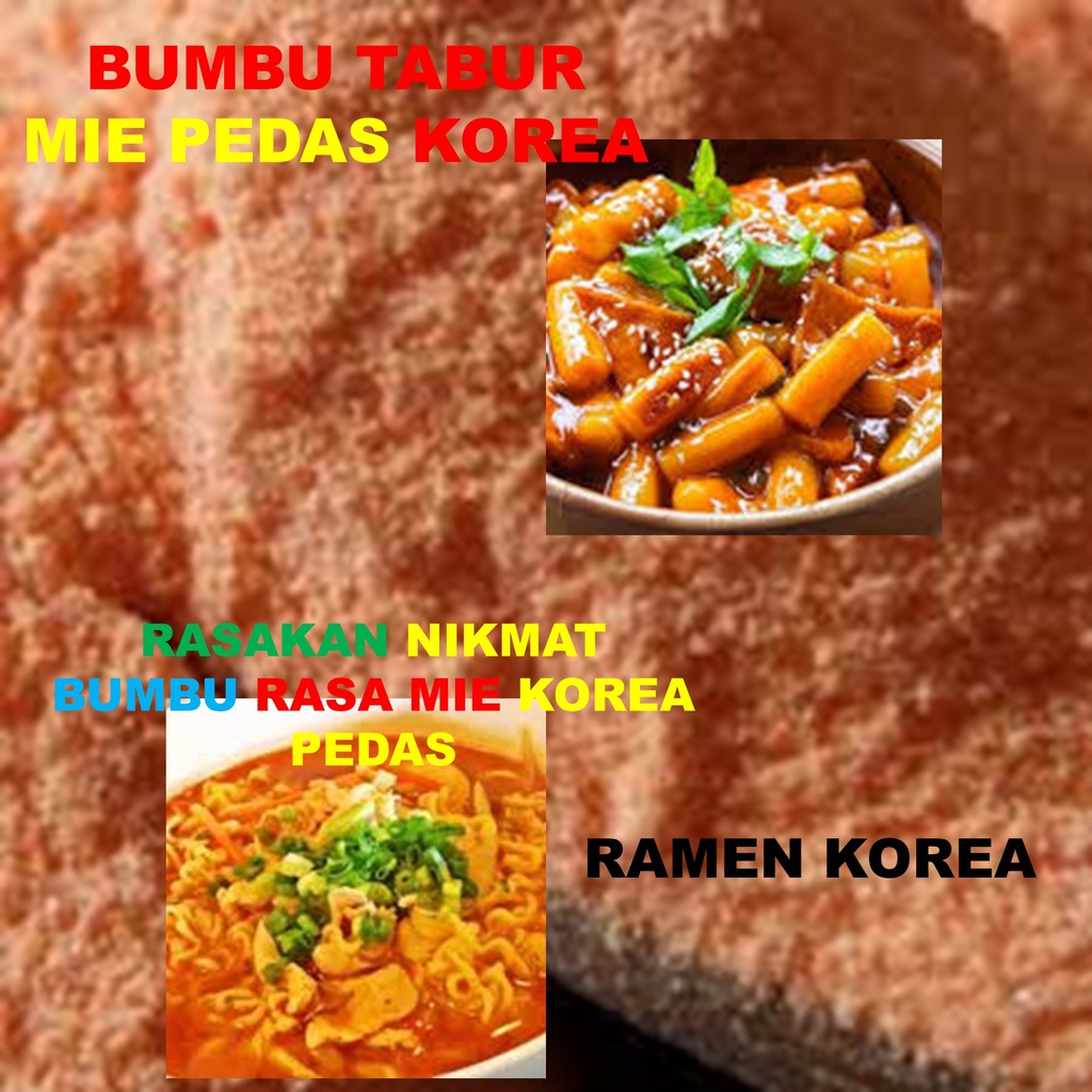 

Bubuk Tabur Mie Pedas Korea Halal Kwalitas Premium 100 Gr | Jual Bubuk Tabur Rasa Mie Pedas Korea Powder Murah Enak | Jual Bubuk Tabur Spicy Korean Fried Noodle Murah Enak | Ramen Korea Jepang Gurih Pedas Powder Murah Enak