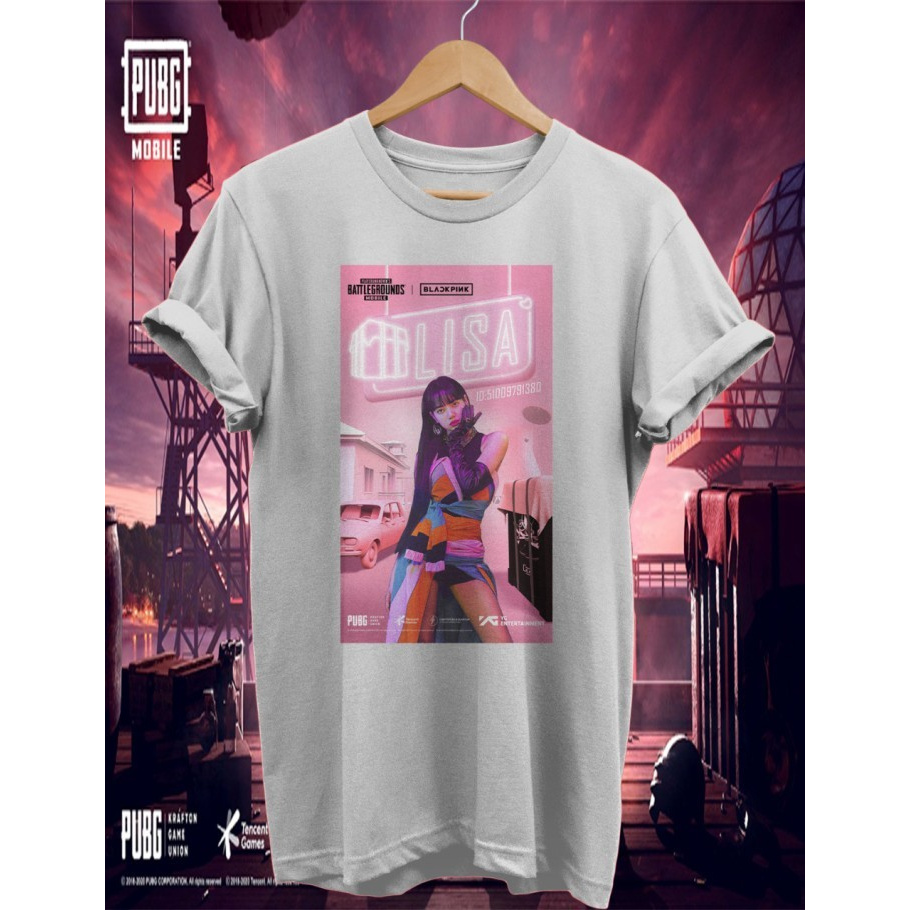 Kaos Baju Combed 30S Distro PUBG x LiSA BLACKPiNK game polos custom