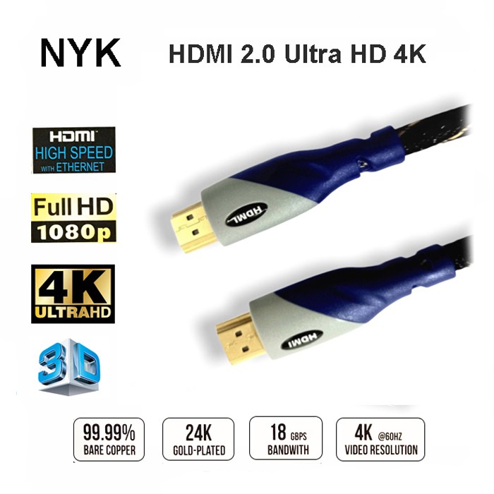 Kabel Hdmi NYK 3 meter Ultra HD 4K versi 2.0