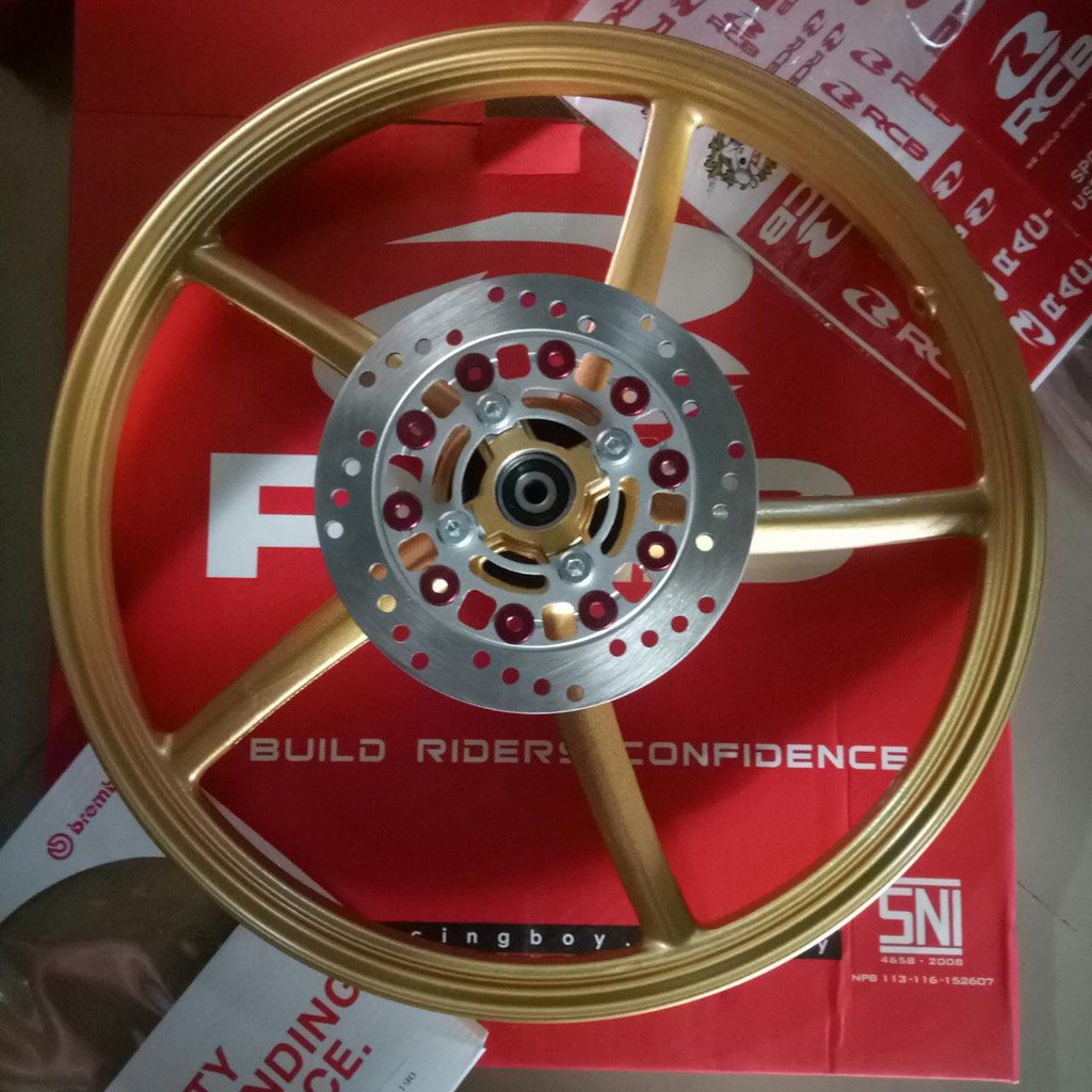 Disk piring cakram Jupiter Z, Jupiter MX, Beat, Vario depan diameter 190 mm Warna merah merk Brembo