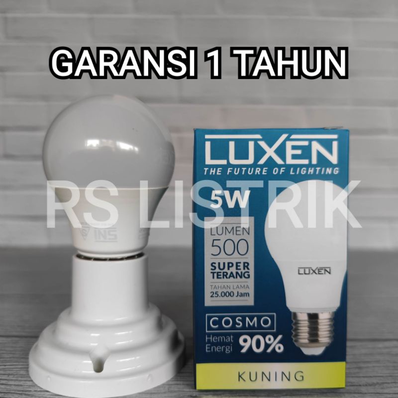 LUXEN LAMPU LED BULB 5W 5 WATT COSMO KUNING 3000K WARM WHITE