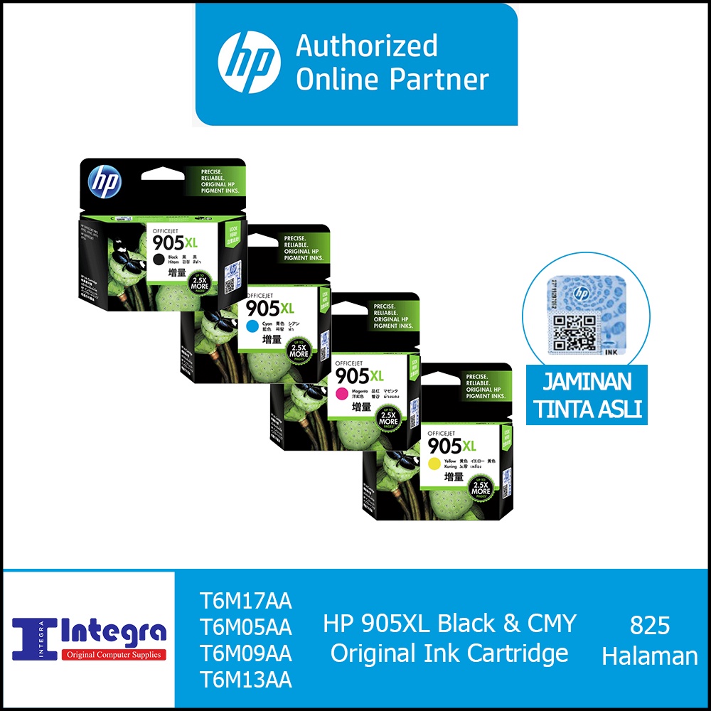 Tinta HP 1 Set 905 XL ( Bk, C, M ,Y ) Original Cartridge