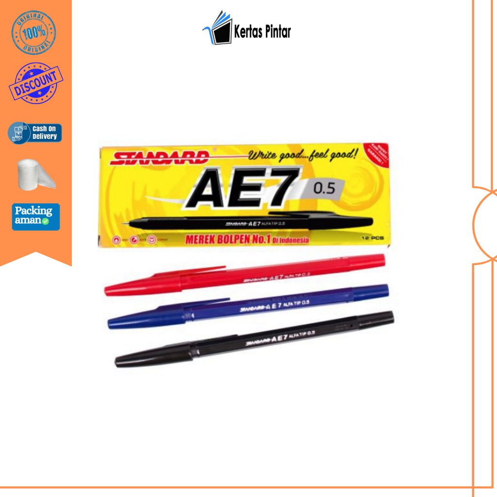 

BOLPOIN STANDARD AE7 HITAM MERAH BIRU 0.5