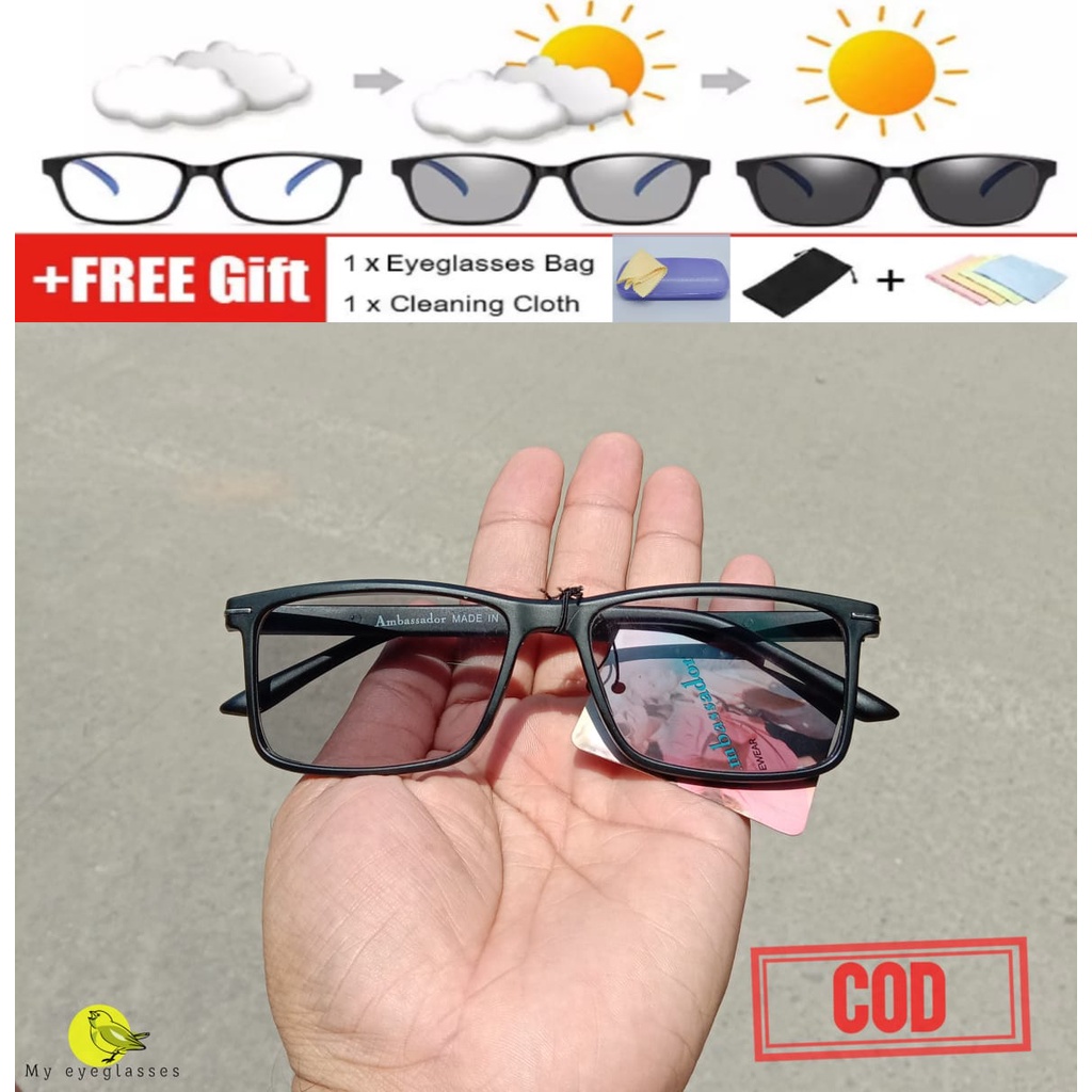 COD Kacamata photocromic /kacamata anti radiasi minus plus pria wanita kacamata frame optik