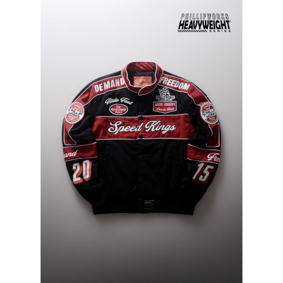 JAKET BALAP MOTOR PHILLIP WORKS SPEED KINGS NASCAR