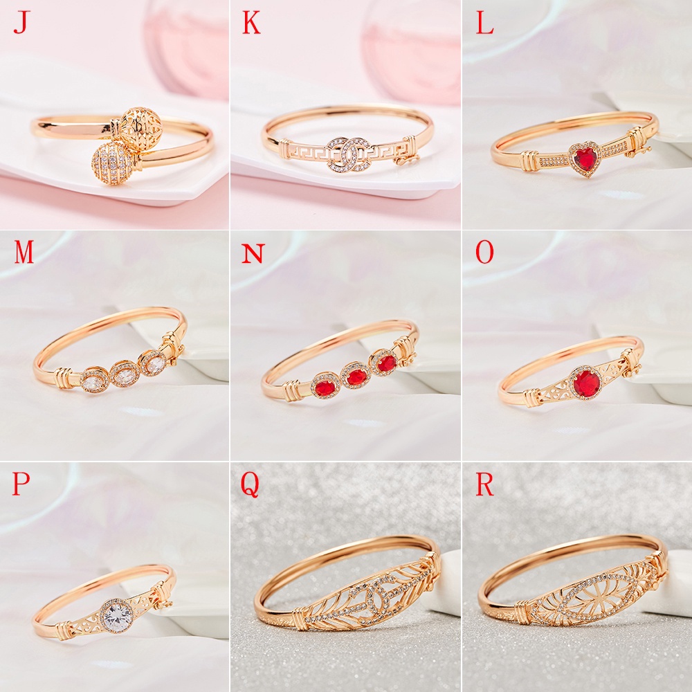 Gelang Rantai Wanita Anti Luntur Fashion Aksesoris Wanita Gelang Tangan Lapis Emas 24K Anti Karat